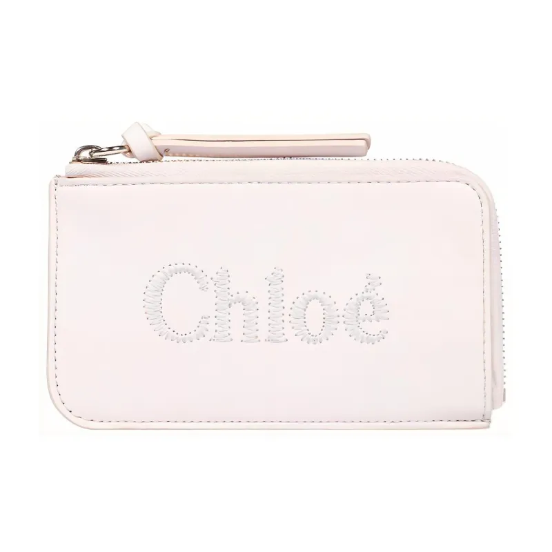 Chloe Bright Calfskin Wallet Trumpets Women's Gray-0