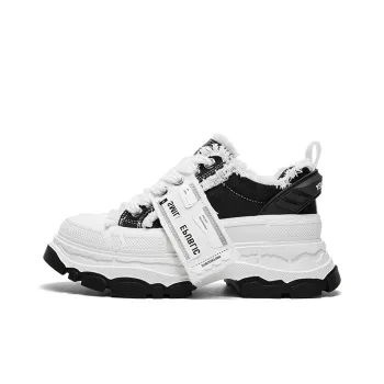 CHERYKALLY Wear Resistant Breathable Lightweight Height Increasing Low Top Casual Shoes Women's Raven Black