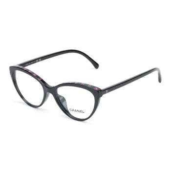 CHANEL   Cat Eye Eyeglass Frames Unisex Black