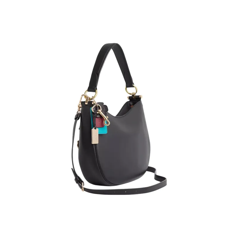 COACH MaeCrossbody Leather Shoulder Bag Crossbody Bag Handbag Large Size Women's Light Gold & Black-1