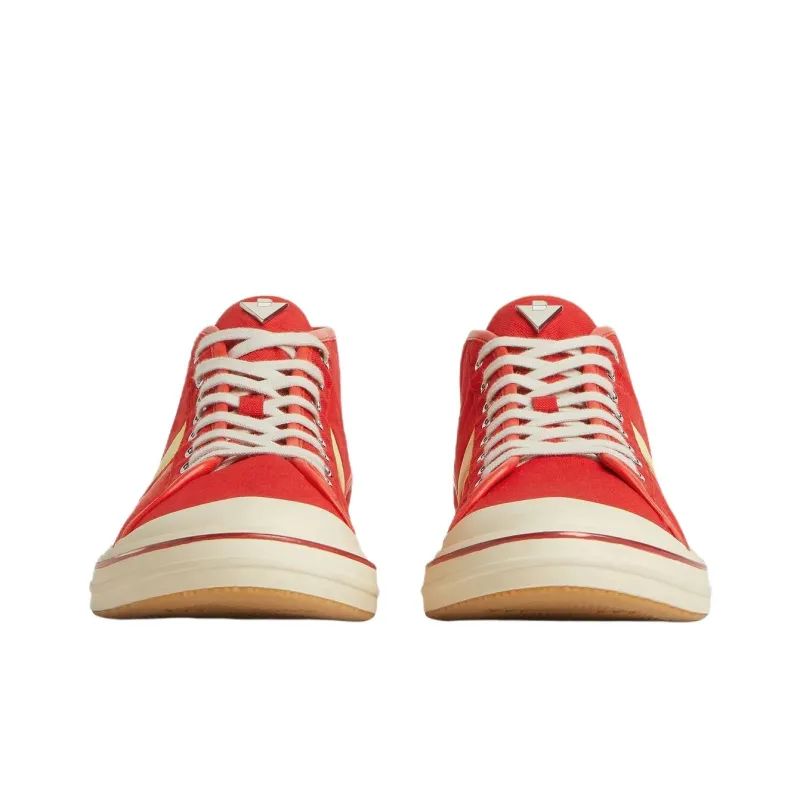 Bottega Veneta Eliot Mid Top Canvas Shoes Men's Red-3