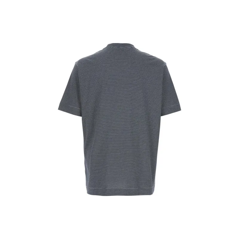 EMPORIO ARMANI Logo Embroidered Striped T Shirt-1