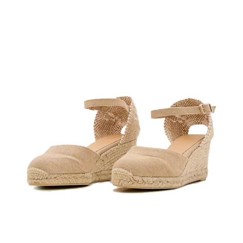 Castañer Carol Wedge Heel High Heels 6cm Women's Beige-1