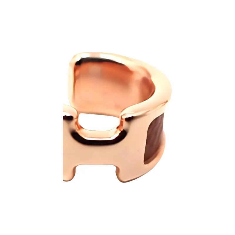 HERMES Rose Gold Plated Earrings Women's Pink Gold-2