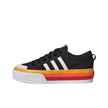 Adidas Originals Nizza Platform Anti Slip Wear Resistant Low Top Skateboard Shoes Unisex Black