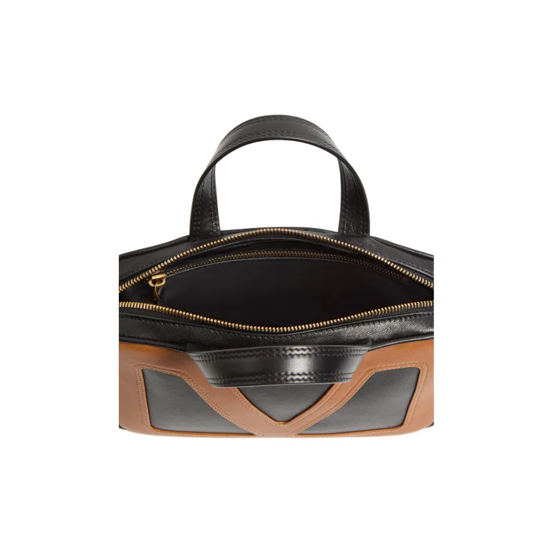 Valentino Sheepskin One Shoulder Handbags Mini Women's Black & Brown-4