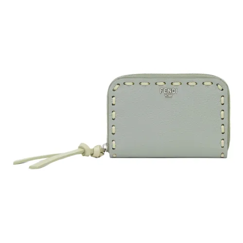 FENDI Peekaboo Leather Wallet Mini Women's Matcha Green