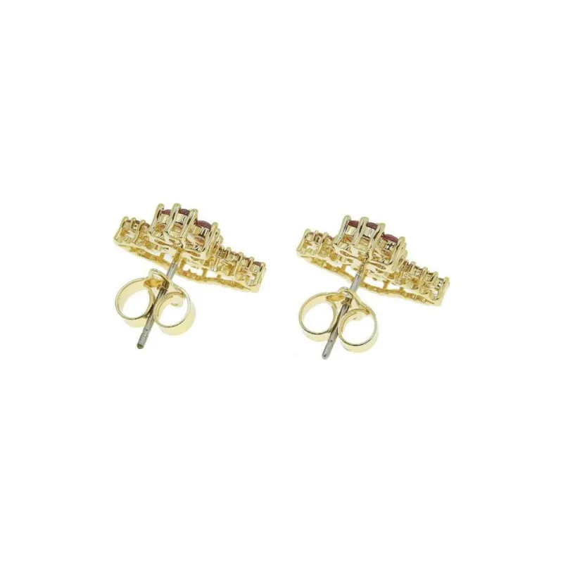 Vivienne Westwood Cubic Zirconia Brass Ruby Earrings Women's Gold-4