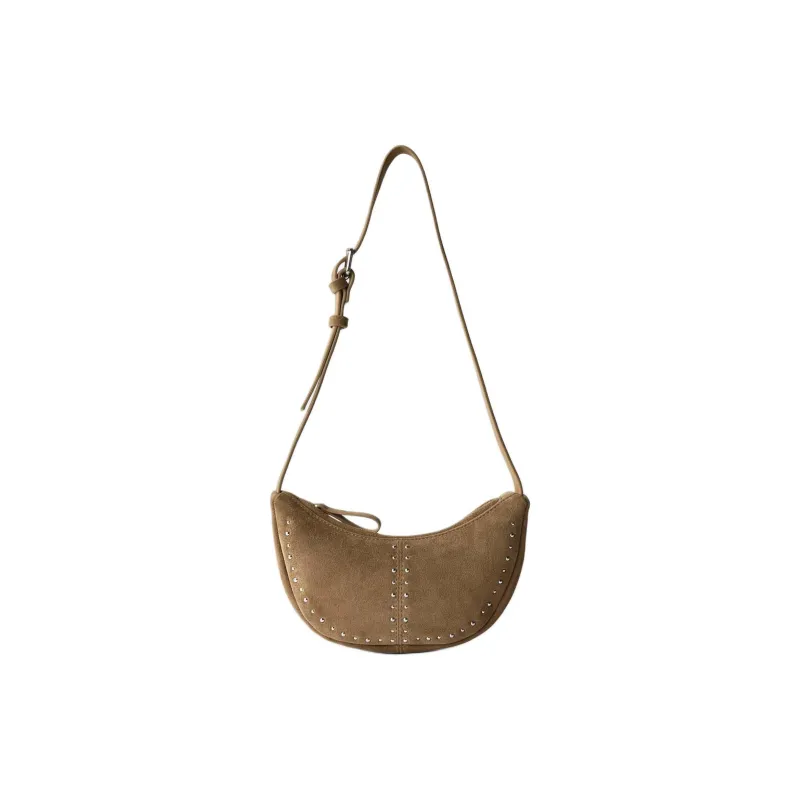 ZARA Cow Leather Crossbody Bag, Shoulder Bag Women's Brown-0
