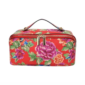 Boniu Polyurethane Makeup Bag Regular Women's Red/Green