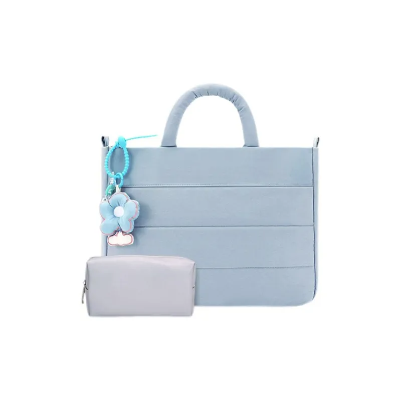 ALOENEY Oxford Laptop Bag Women's Cool Gray/Light Yellow/Colorful Blue-6