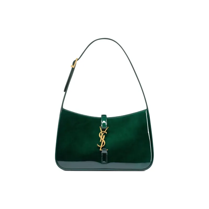SAINT LAURENT LE5A7 Calfskin Shoulder Bag Women's Leaf Green-0