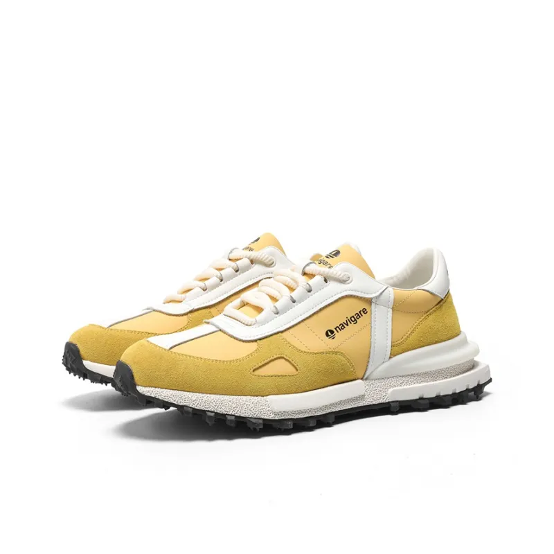 NAVIGARE Low Top Casual Shoes Men's White Yellow-4