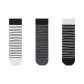 ② Fall Winter Fashion Stripes Versatile Socks Combination (White+Dark Gray+Black)