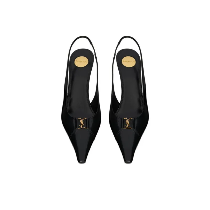 SAINT LAURENT Babylone Slim Heel High Heels 9cm Women's Black-3