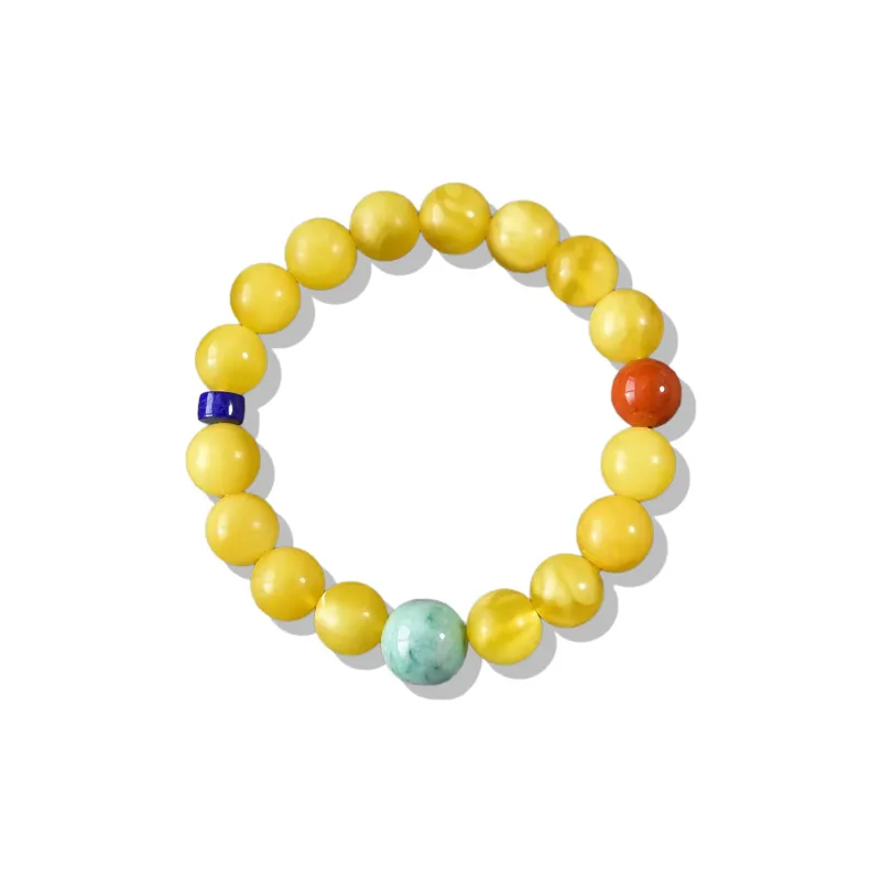 Gu He Amber/Beeswax Fine Jade Bracelets Unisex-0