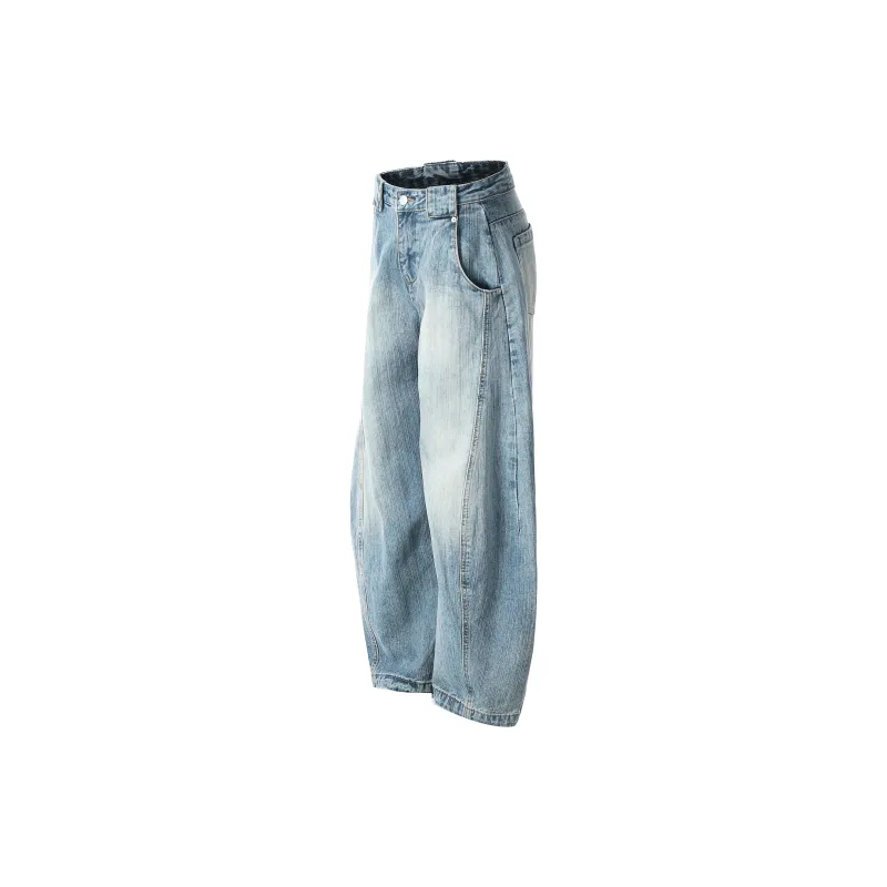 TESTUNG Classic Fashion Jeans Unisex Blue Vintage Tone-1