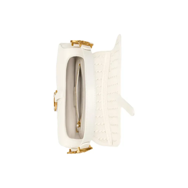 DIOR Saddle Calfskin With Goatskin Saddle Bag, Shoulder Bag, Crossbody Bag, Handbag Women's Ecru-4