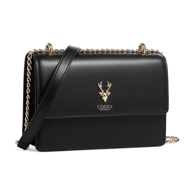 COOGI Split Cow Leather With Synthetic Leather Crossbody Bags Regular Women's Black/Ecru/Apricot/Pink-1