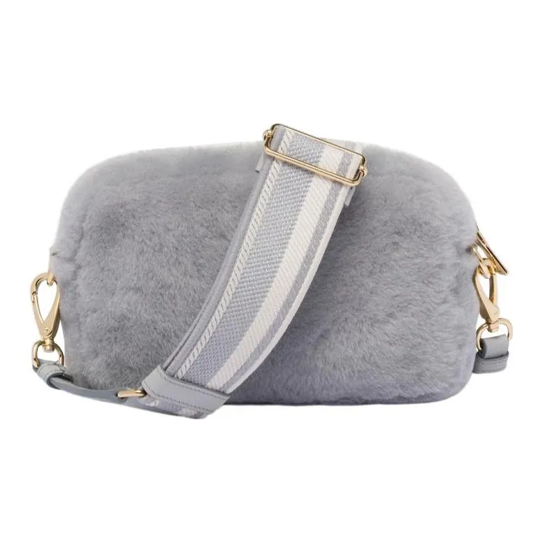 PRADA Shearling Crossbody Bag Shoulder Bag Small Size Women's Cornflower Blue-1