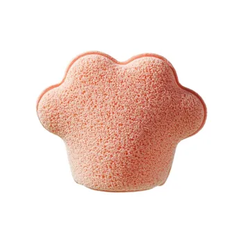 JIANYINGSHU Mesh Cat Paw Shaped Cleansing Sponge For Face Deep Cleaning Foam Rich Makeup Removal Tool