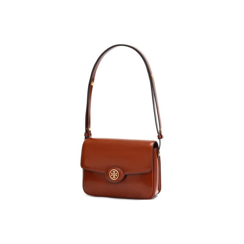 TORY BURCH Robinson Patent Leather Crossbody Bag Shoulder Bag Women's Deep Ochre-1