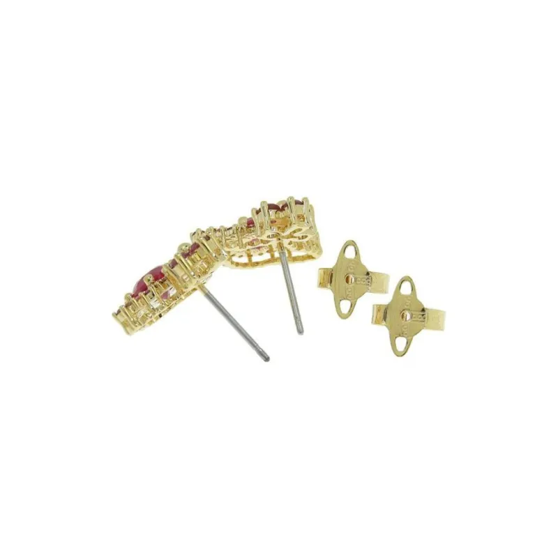 Vivienne Westwood Cubic Zirconia Brass Ruby Earrings Women's Gold-3
