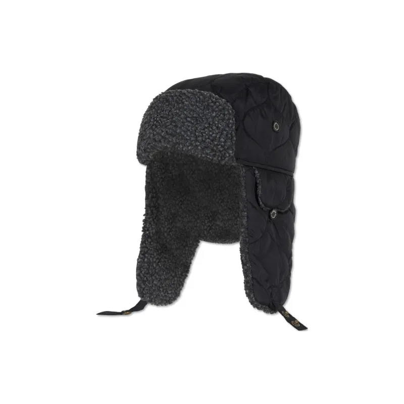 BARBOUR Polyamide, Polyester, Polyester, Cotton Trapper Hats Unisex Black-0