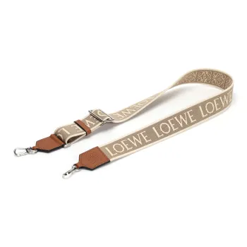 LOEWE Fabric Cow Leather Patchwork Shoulder Strap Bag Straps Women's Light Beige/Brown