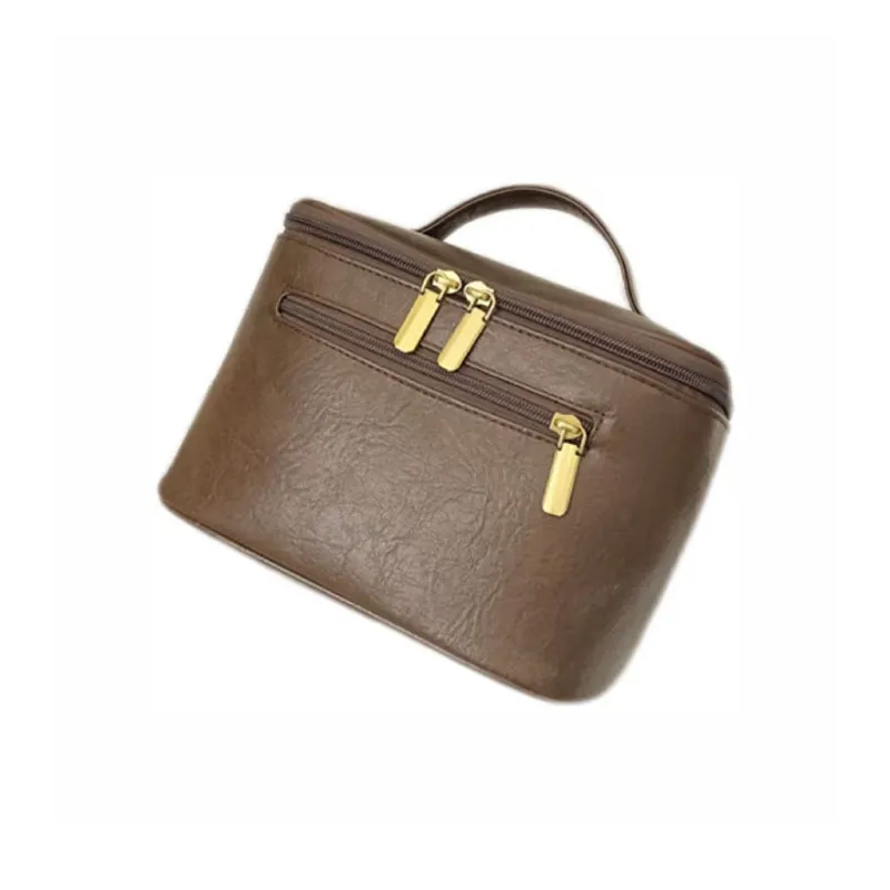 Boniu PU Makeup Bag Women's Black/Dark Brown/Light Brown-4