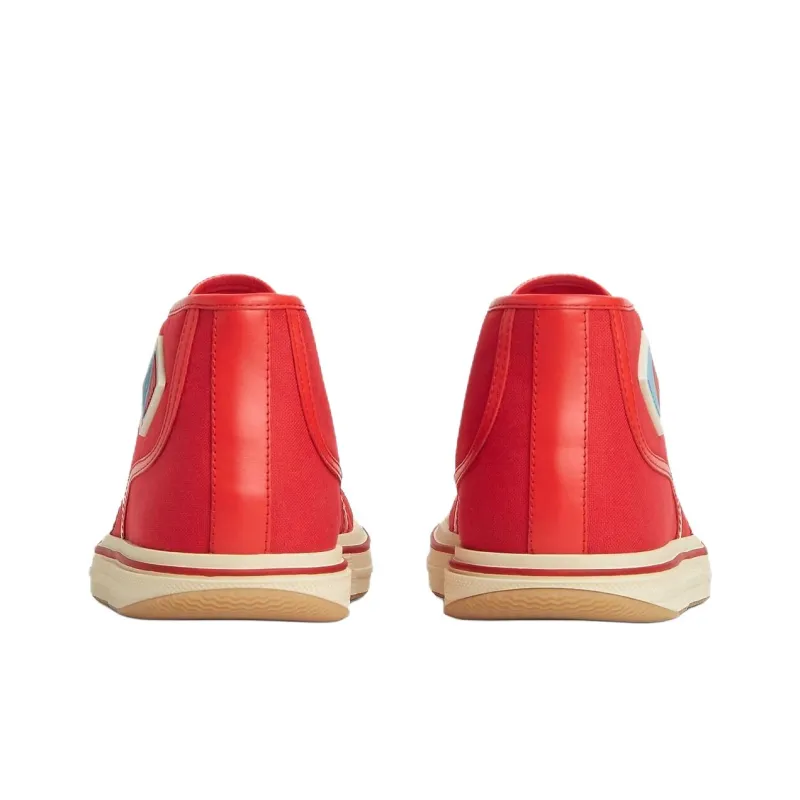 Bottega Veneta Eliot Mid Top Canvas Shoes Women's Red-4