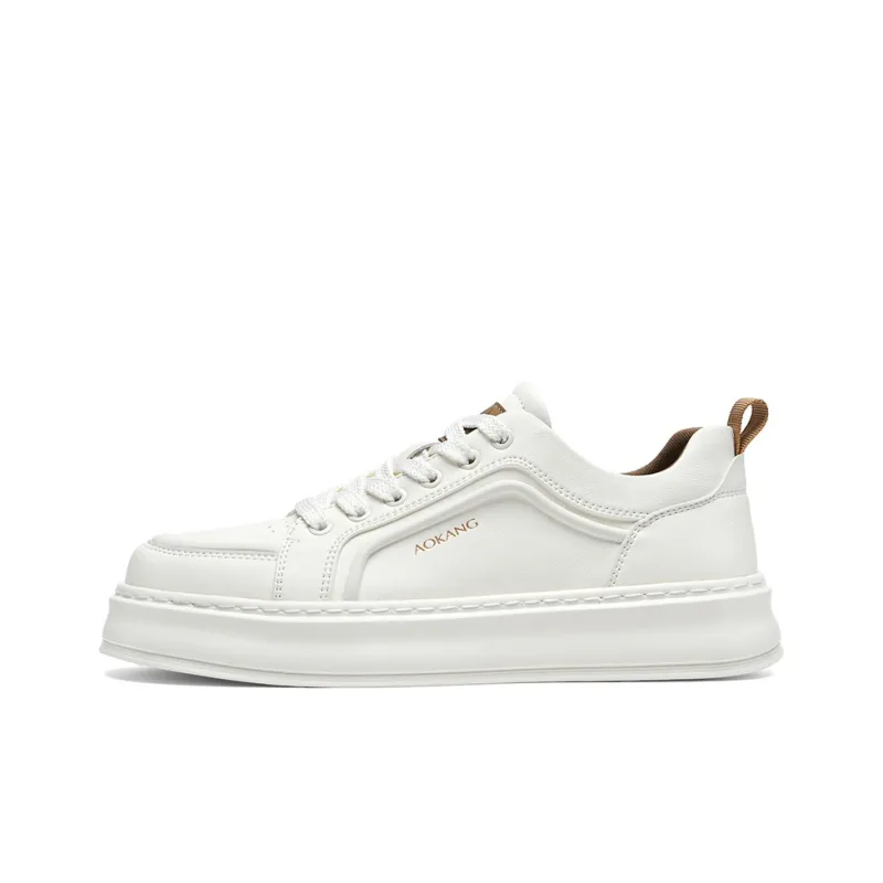 AOKANG Air Force One Series Skateboard Shoes Men Low Top Ecru, Gray-1