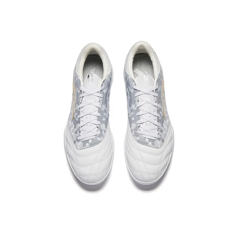 Anta TF Rubber Broken Studs Anti-Slip Wear-Resistant Soccer Shoes Men's White Gray-2