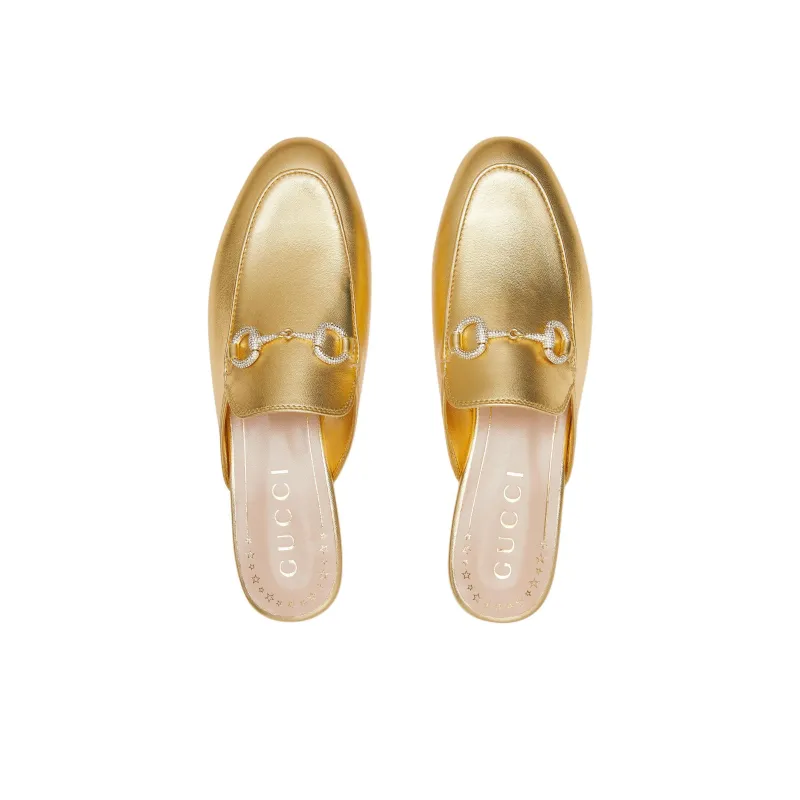 GUCCI Nojum Closed Toe Slippers Women's Gold-3
