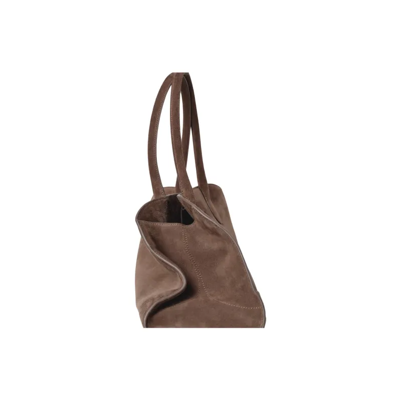 COS Suede Bowling Bag, Handbag, Shoulder Bag Women's Brown-1