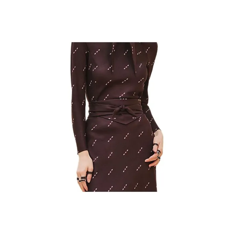 HERMES Long-Sleeved Dresses Women's Saddle Red-3