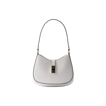 PRADA Cleo Calfskin Handbag, Shoulder Bag Women's White