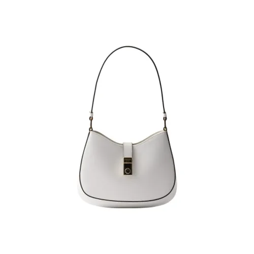 PRADA Cleo Calfskin Handbag Shoulder Bag Women's White