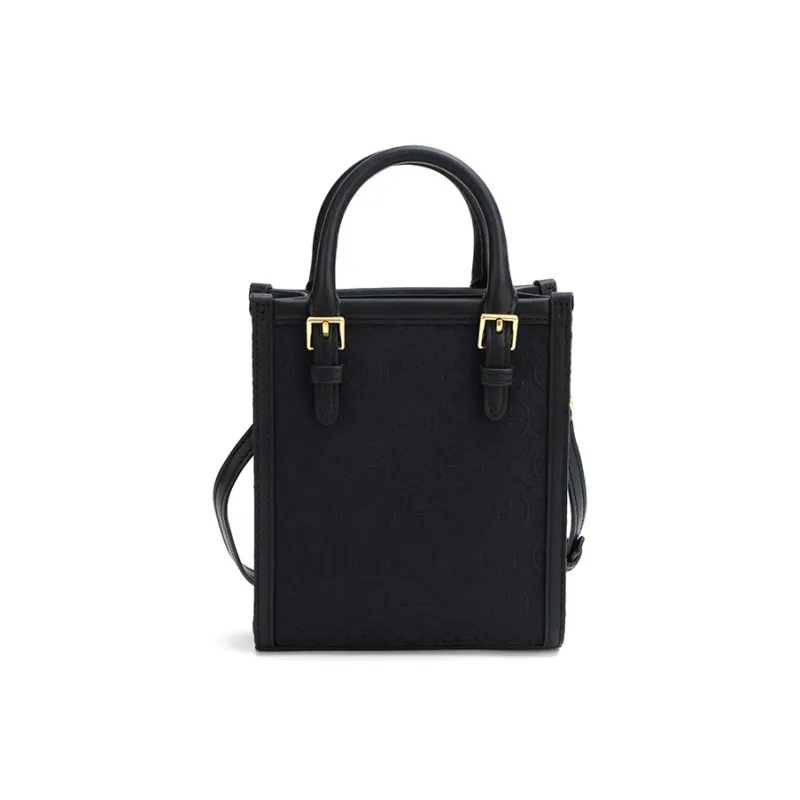 TORY BURCH Mini T Monogram Bag Black-2