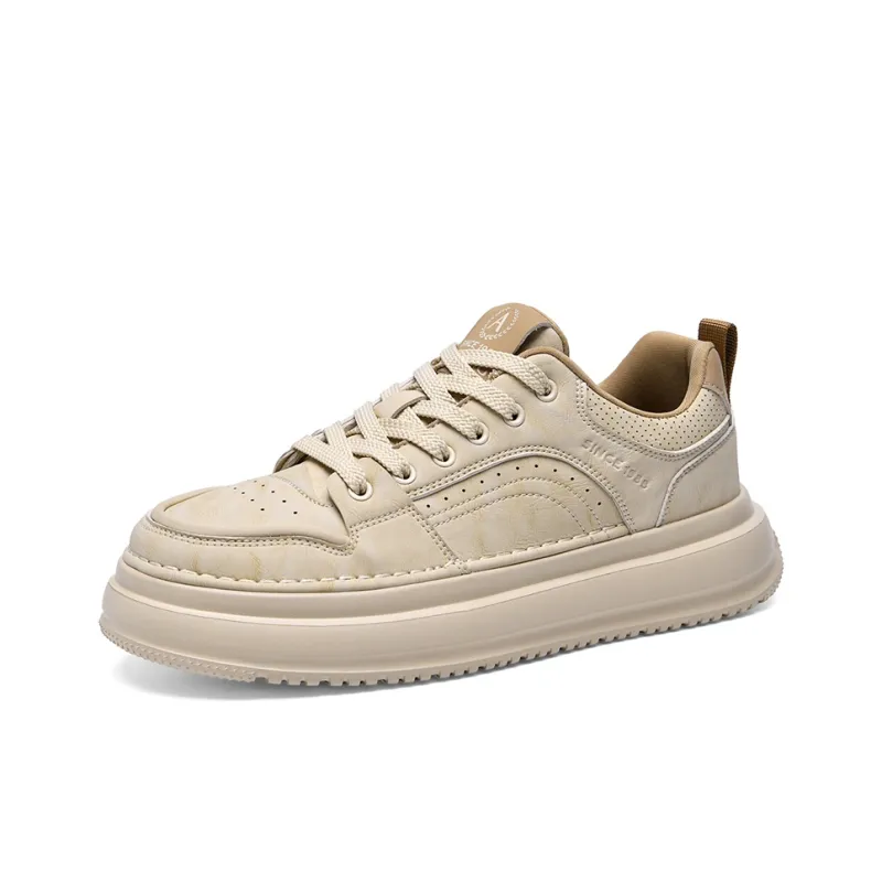 AOKANG Air Force One Series Skateboard Shoes Men Low Top Beige Yellow, White Green-2