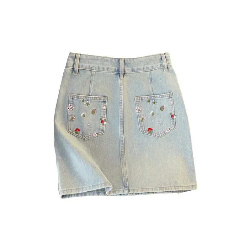 TOUCH Denim Short Skirts Women's Light Blue-1