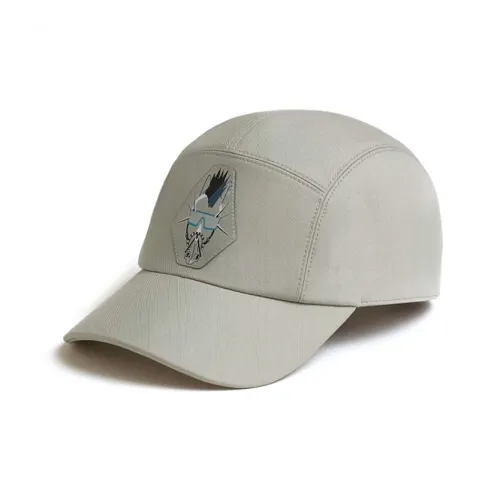 HERMES Cotton Silk Baseball Caps Men's Gray