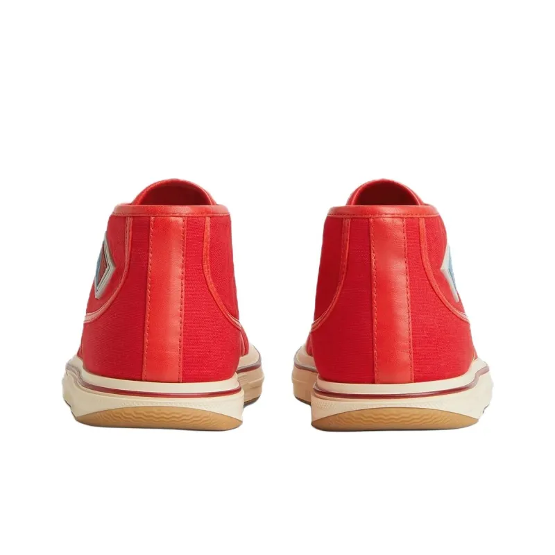 Bottega Veneta Eliot Mid Top Canvas Shoes Men's Red-4