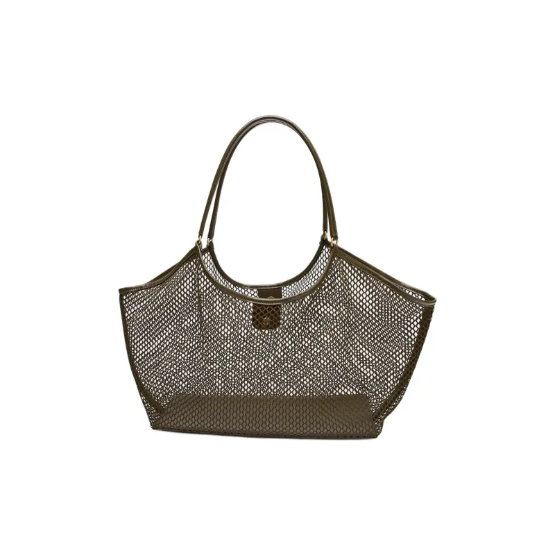 ZARA Polyester Tote Bag Shopping Bag Handbag Women's Green-3