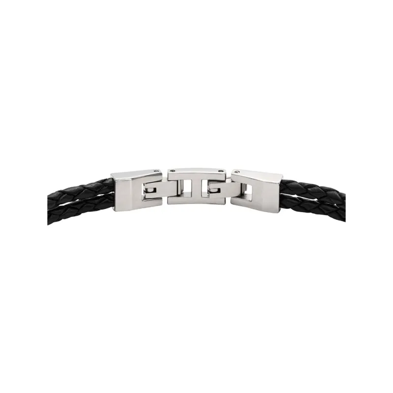 EMPORIO ARMANI Genuine Leather Bangles Men's Black-6