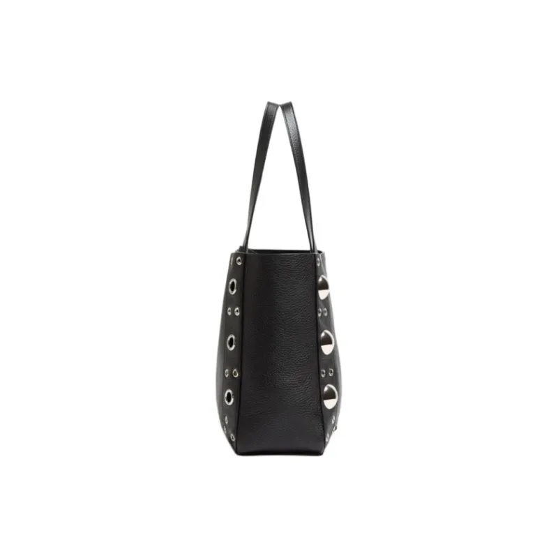 Valentino Cow Leather Handbag Medium Size Unisex Black-2