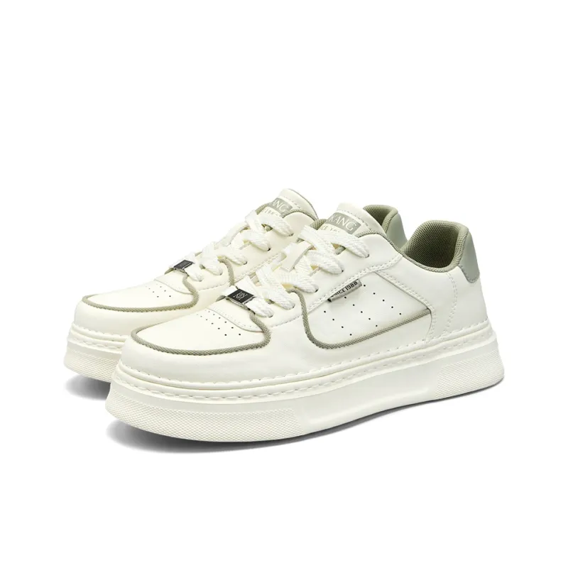 AOKANG Air Force One Series Skateboard Shoes Men Low Top White Green, Black White-3