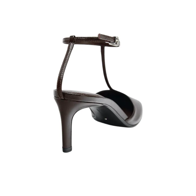 ZARA Slim Heel High Heels 7.5cm Women's Brown-2