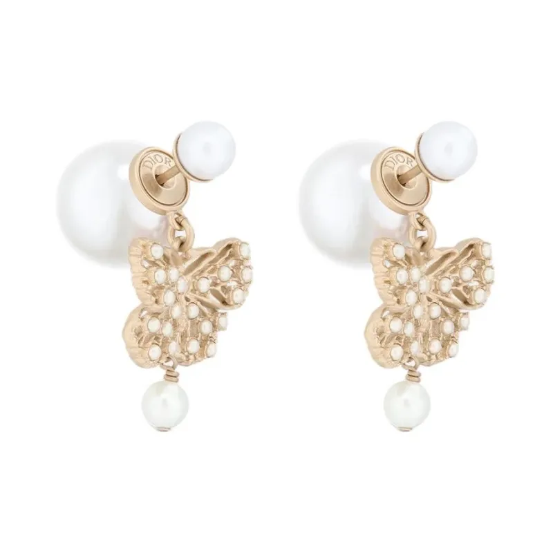 DIOR Metal Earrings Women's Matte Gold-0