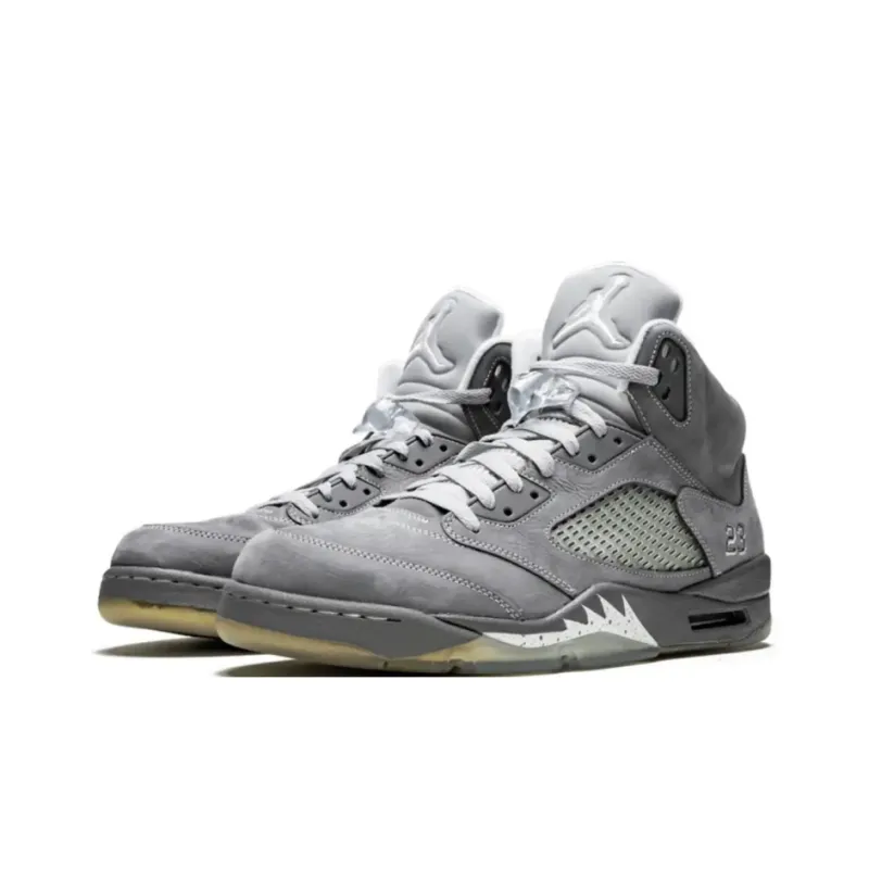 Jordan Air Jordan 5 Anti-Slip Wear-Resistant Mid-Top Vintage Basketball Shoes Unisex Gray-1